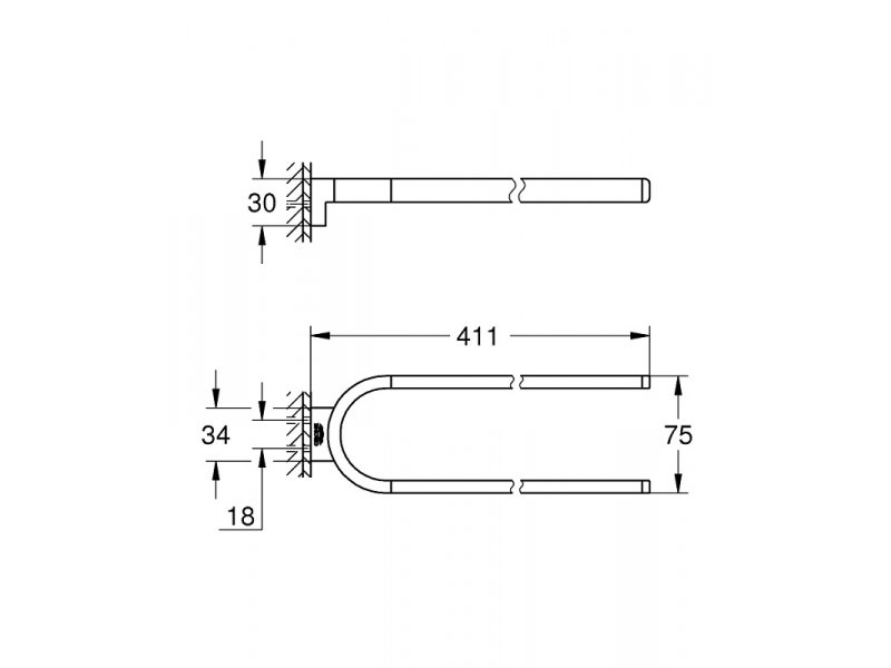 Купить Полотенцедержатель двойной неповоротный Grohe Selection 41059DC0, 41 см, хром