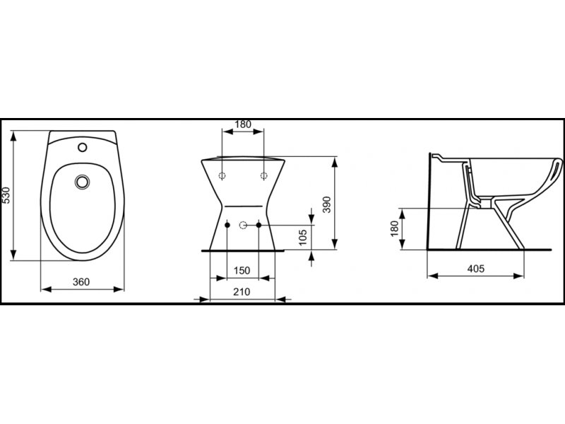 Купить Биде Ideal Standard Eurovit+ W 804001 (W 414001) напольное