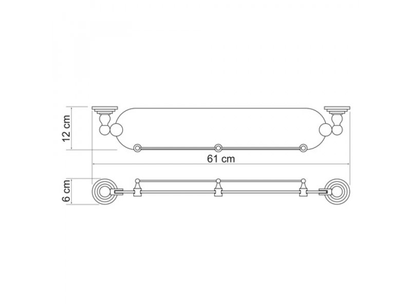 Купить Полка стеклянная WasserKRAFT Ammer K-7044