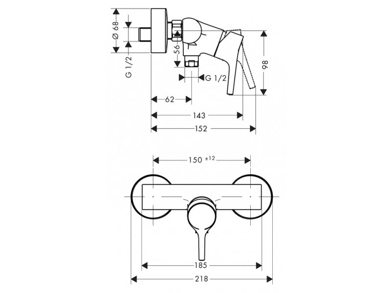 Купить Смеситель Hansgrohe Talis S 72600000 для душа