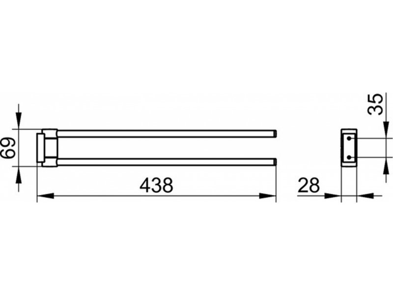 Купить Полотенцедержатель двойной, поворотный Keuco Plan, 438 мм, черный матовый, 14918370000