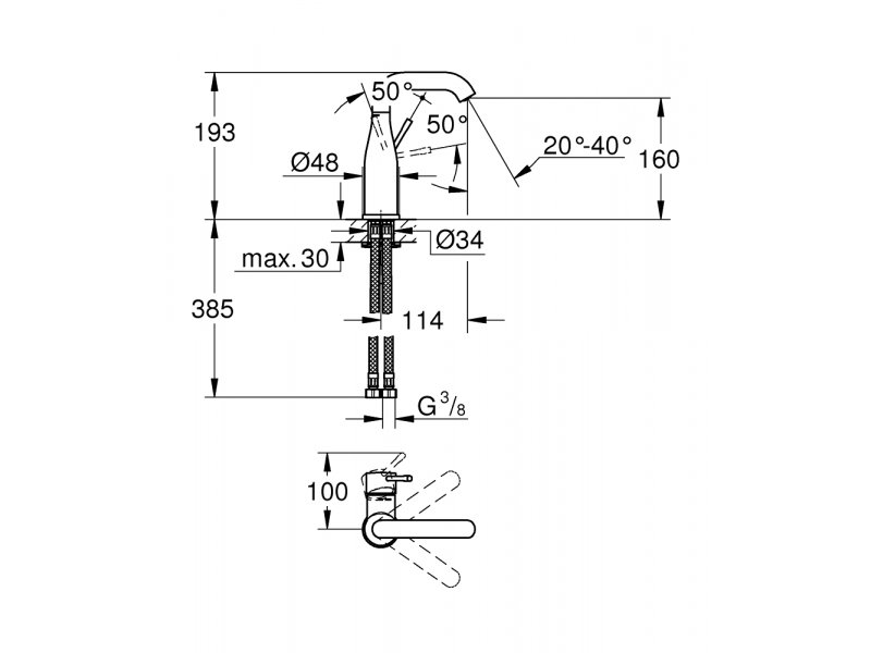 Купить Смеситель Grohe Essence New 23463001 для раковины
