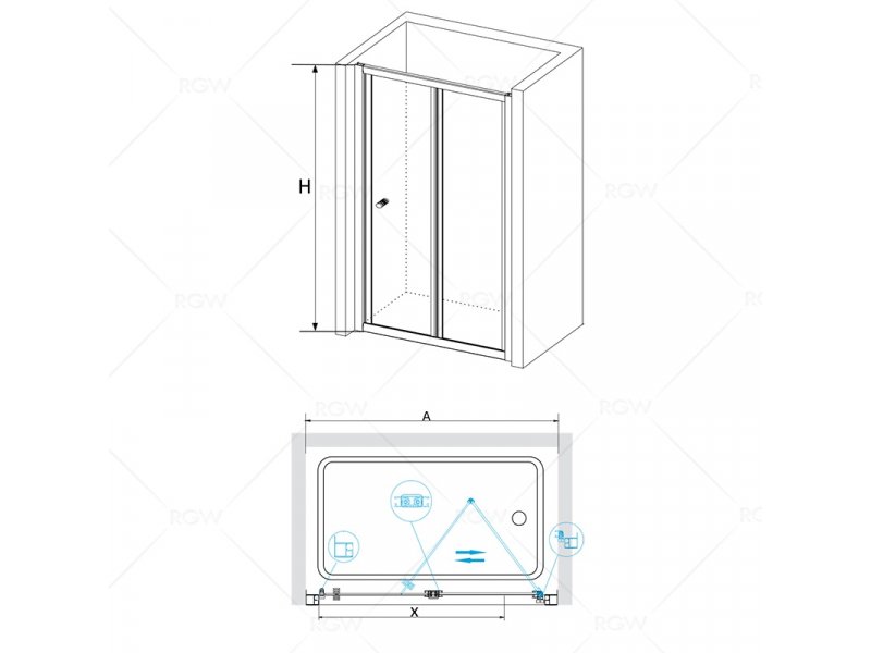 Купить Душевая дверь RGW CL-21, 04092109-11, 90 х 185 см складная, стекло прозрачное, хром