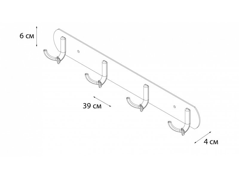 Купить Планка Fixsen 4 крючка хром, FX-2114