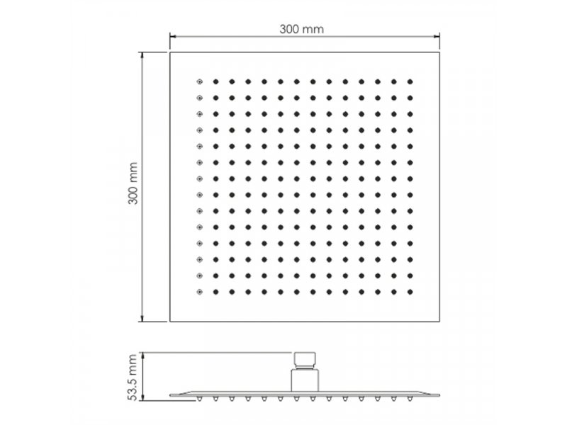 Купить Верхний душ WasserKRAFT A118, 300 х 300 мм, 1 режим струи, без держателя, хром