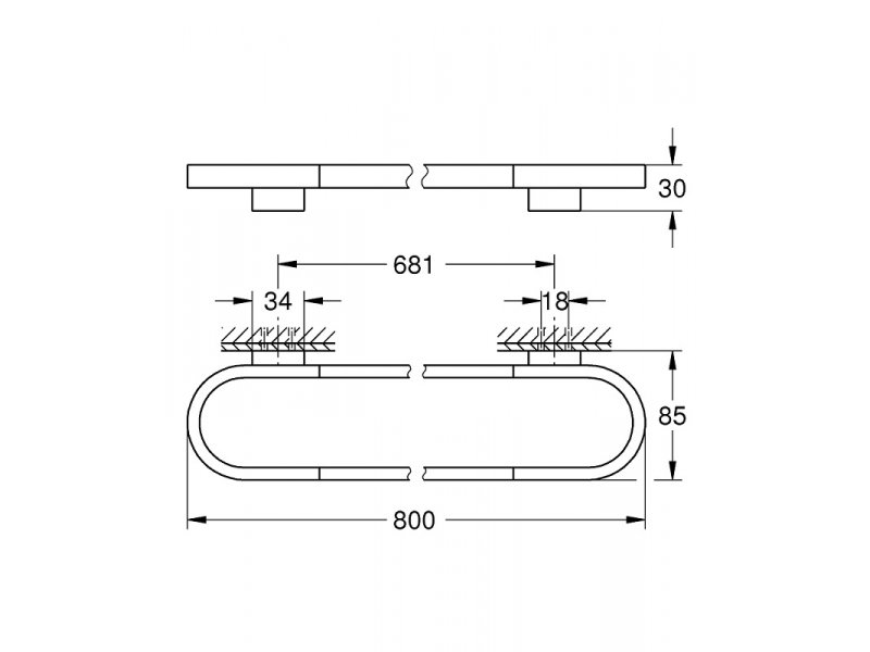 Купить Держатель для полотенца Grohe Selection 41058BE0, 80 см, никель глянец