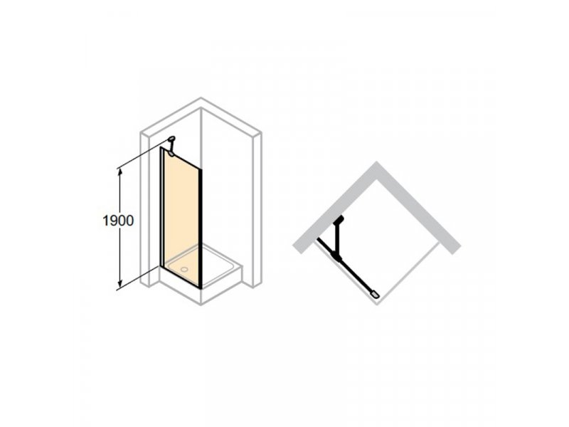 Купить Боковая стенка для распашной двери Huppe Aura Elegance 400604.092.321, 90 х 190 см