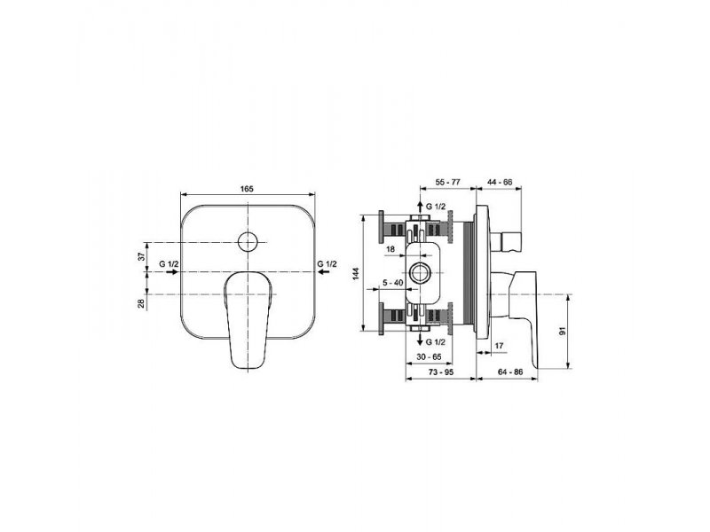 Купить Смеситель для ванны и душа Ideal Standard Ceraplan III A6115AA