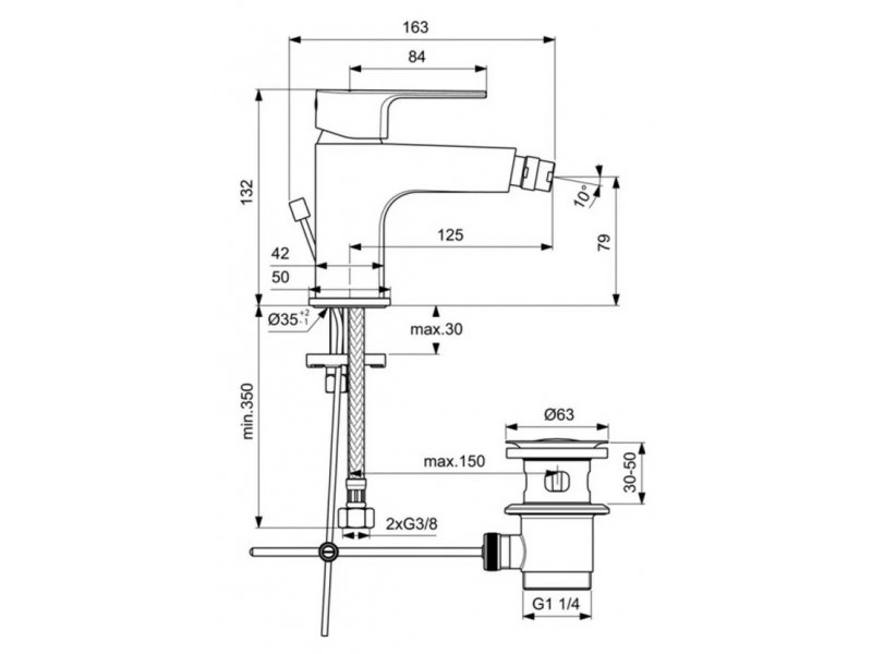 Купить Смеситель Ideal Standard Cerafine D для биде, хром, BC691AA