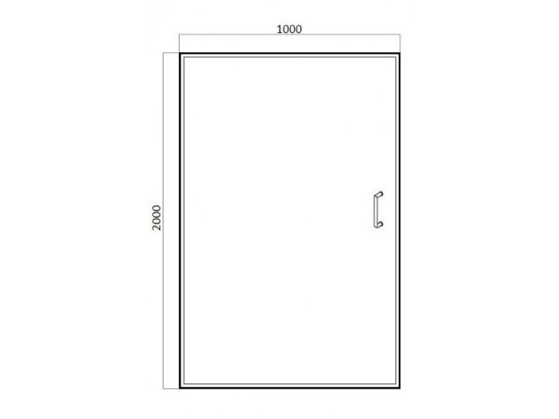 Купить Душевая дверь в нишу Bravat Line BD100.4111A, 100 x 200 см, распашная, стекло прозрачное, хром