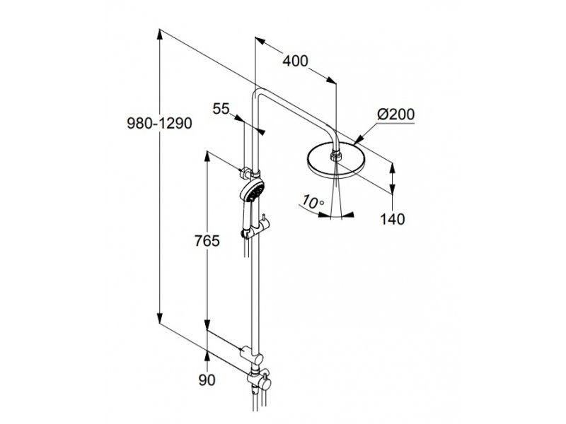 Купить Душевая система Kludi Logo Dual Shower System 6809105-00 без смесителя, ручная лейка 3S