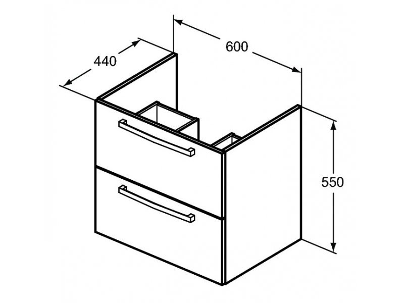 Купить Тумба под раковину Ideal Standard Tempo 60 см, подвесная, серый глянцевый, E0572TI