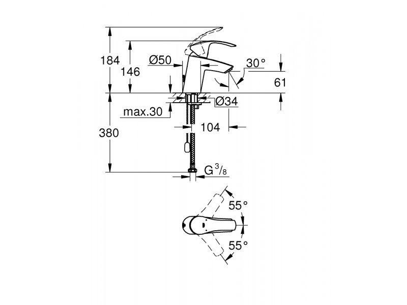 Купить Смеситель Grohe Eurosmart 33188002 для раковины