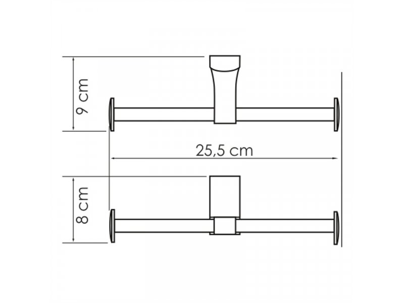 Купить Держатель для туалетной бумаги WasserKRAFT Leine K-5096D, двойной, 25.2 см, хром