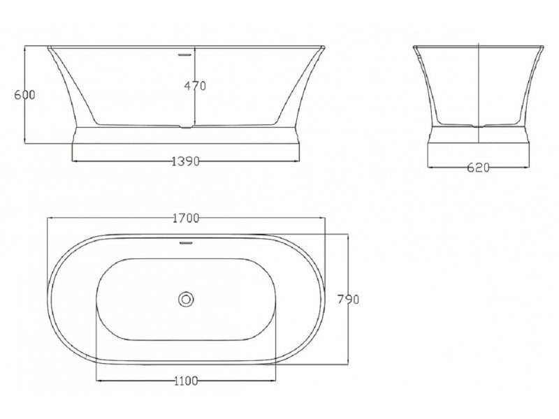 Купить Ванна акриловая BelBagno BB402-1700-790, 170 х 80 см