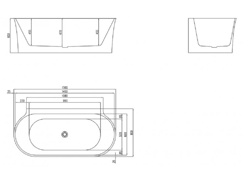 Купить Ванна акриловая BelBagno BB409-1500-800, 150 х 80 см