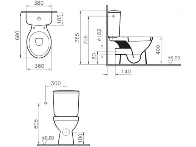 Купить Напольный унитаз Vitra Normus 9780B003-1176 крышка стандарт