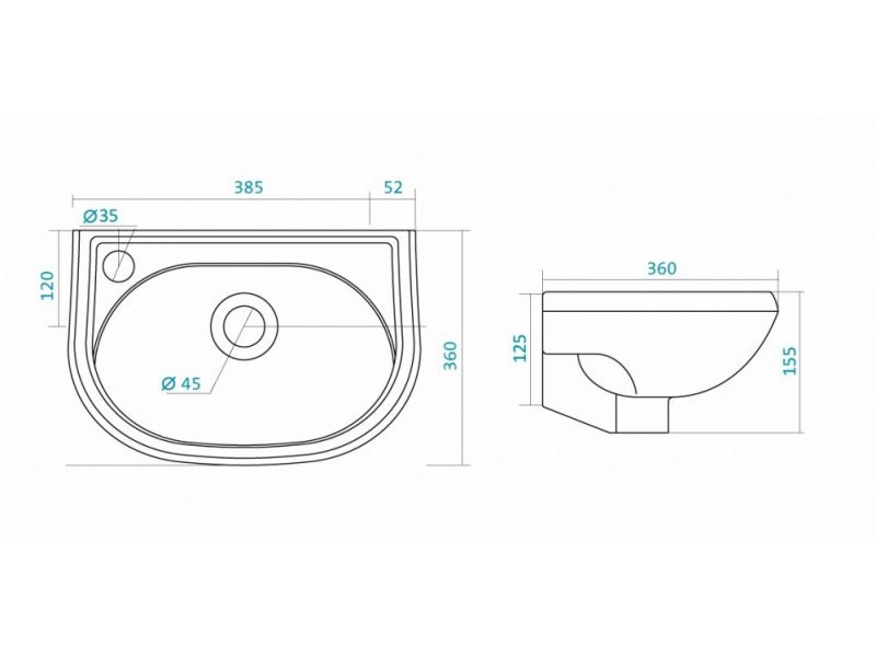 Купить Мини-раковина Бриз 40 от Santek WH11044 40*36 см