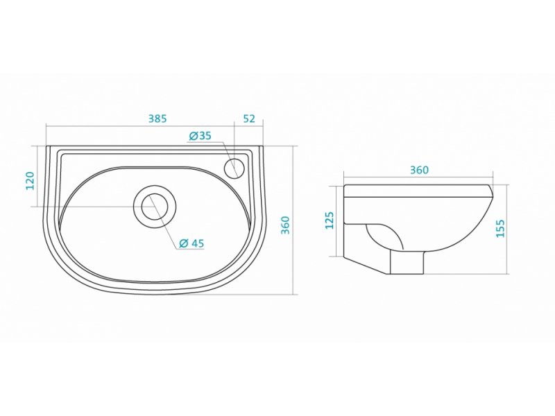 Купить Мини-раковина Бриз 40 от Santek WH11044 40*36 см