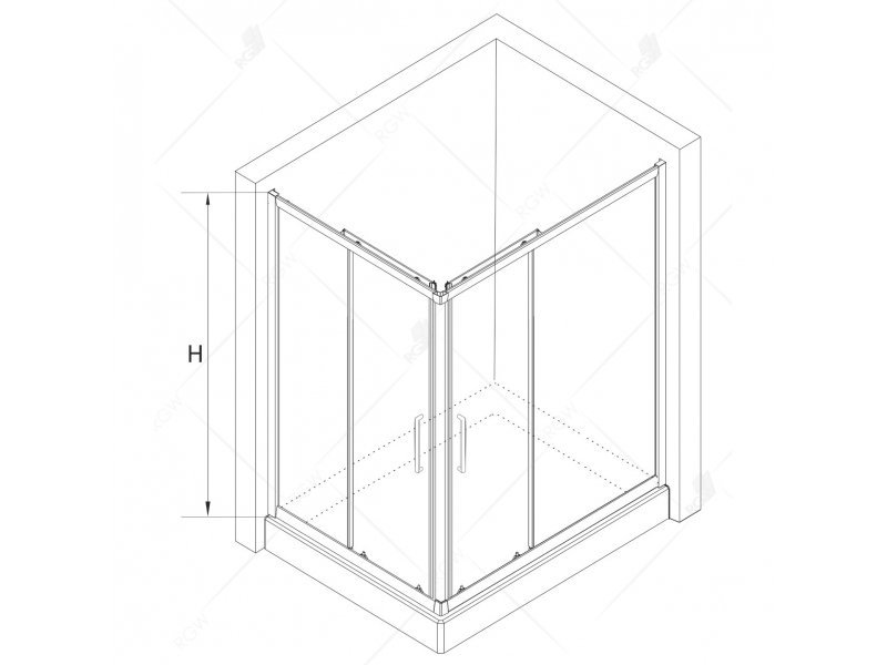 Купить Душевой уголок RGW CL-44 В 32094490-14 90 х 100 см, дверь раздвижная, стекло прозрачное, черный