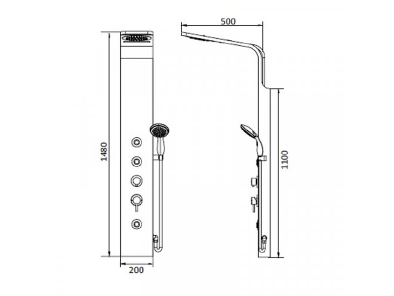 Купить Гидромассажная душевая панель RGW Shower Panels SP-06 B, 21140106-14, цвет черный