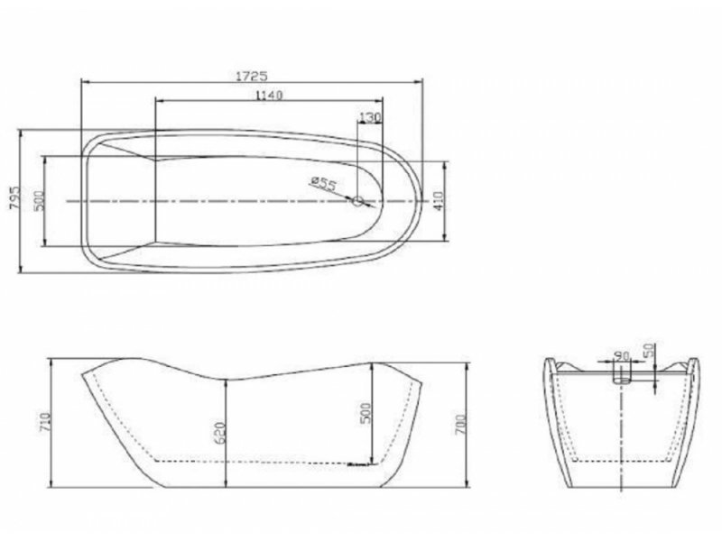 Купить Акриловая ванна Lagard Teona Treasure Silver lgd-tna-ts 172.5 x 79.5 см