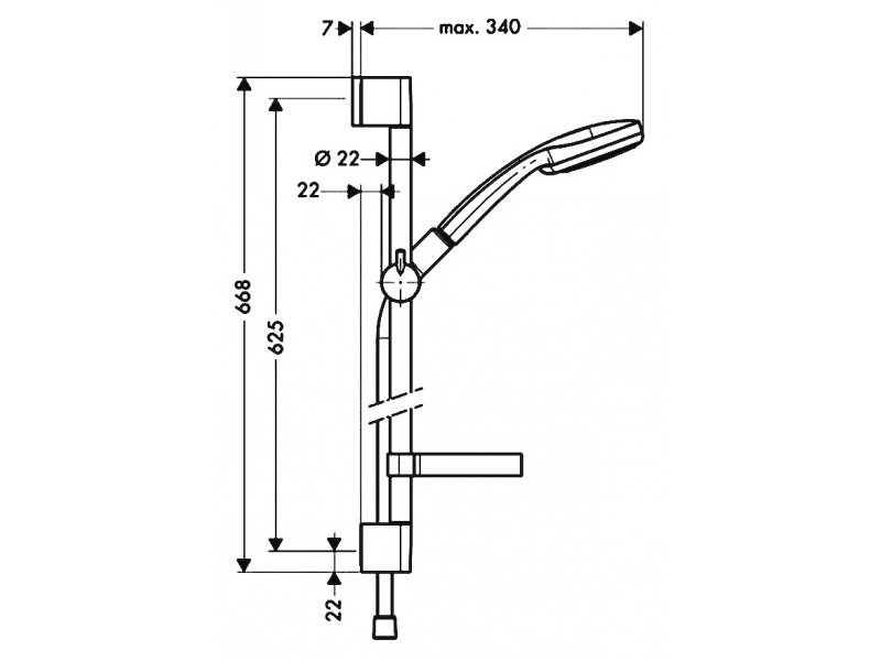 Купить Стойка для душа Hansgrohe 27772000 Croma 100 Vario