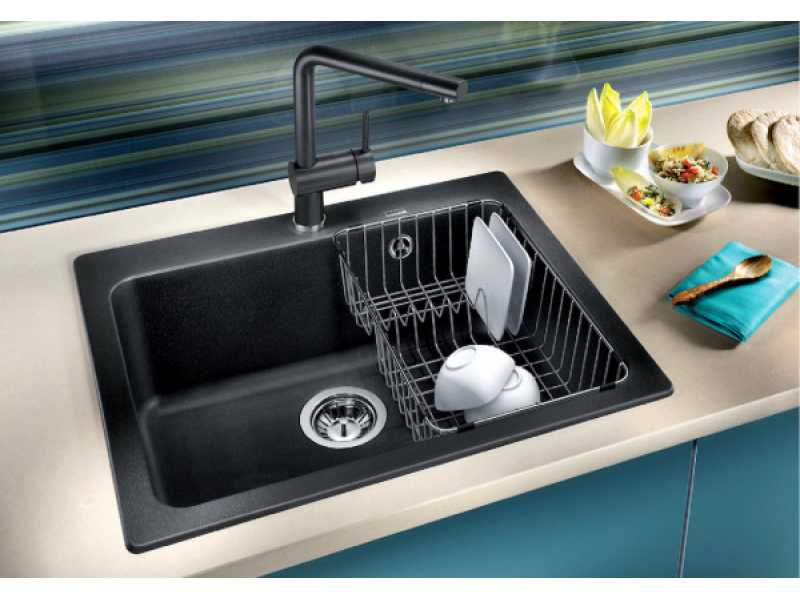 Кухонная мойка Blanco Naya 6 60 см, 525941, искусственный гранит, черный | Мойки кухонные