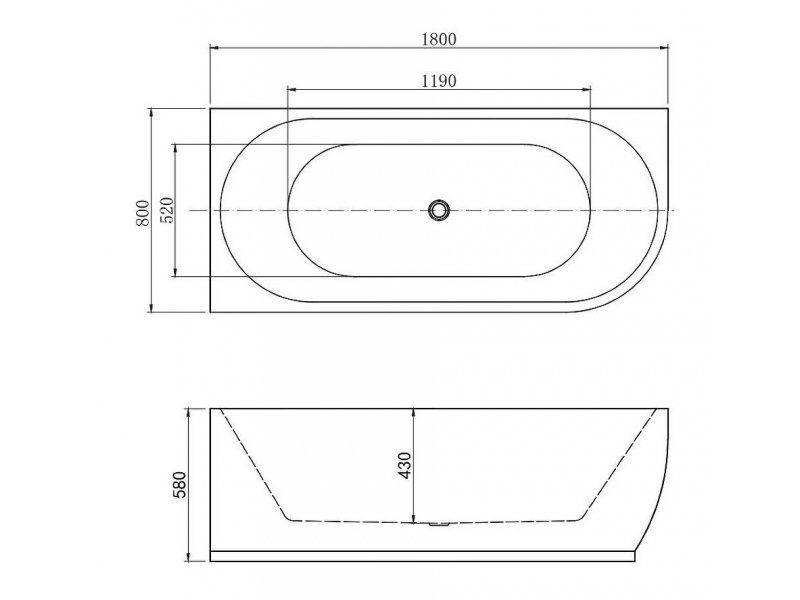 Купить Ванна акриловая Aquanet Family Elegant A 180 x 80 см, белый глянцевый, 260048