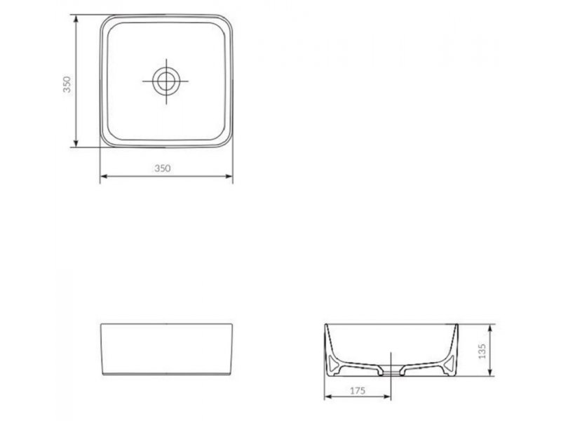 Купить Раковина накладная Style Line Crea Square 35 см, белая, СС-00002285