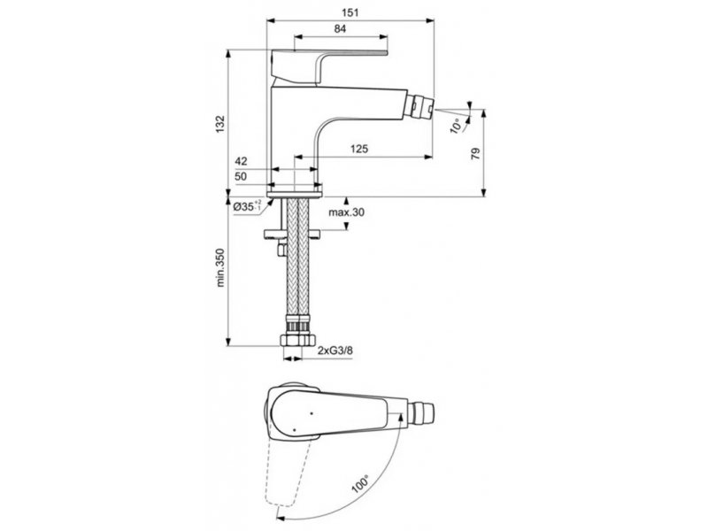 Купить Смеситель Ideal Standard Cerafine D для биде, хром, BC746AA