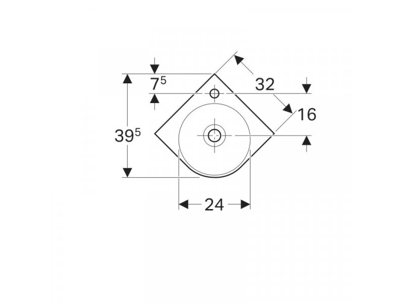 Купить Раковина Geberit Renova Compact, 45х39 белая, 276132000