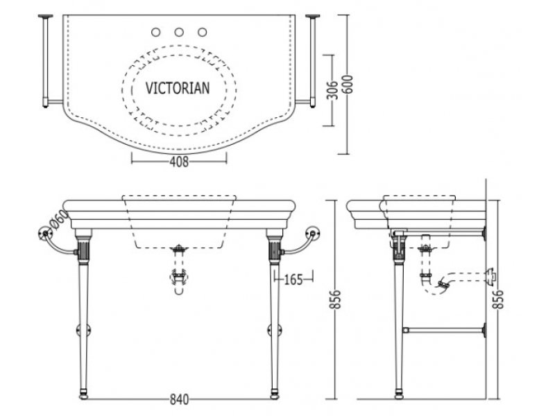 Купить Раковина с консолью Devon&Devon Ascot Consolle DEASCOTNMANKS