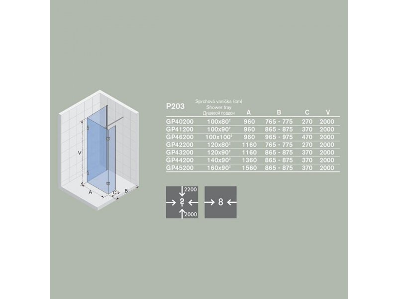 Купить Неподвижная стенка Riho Polar P-203 GP46200 100*100 см