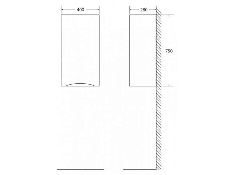 Купить Шкаф подвесной BelBagno FLY-MARINO-750-1A-SC-BO-P-L, 40 х 30 х 75 см, Bianco Opaco/белый матовый, левосторонний