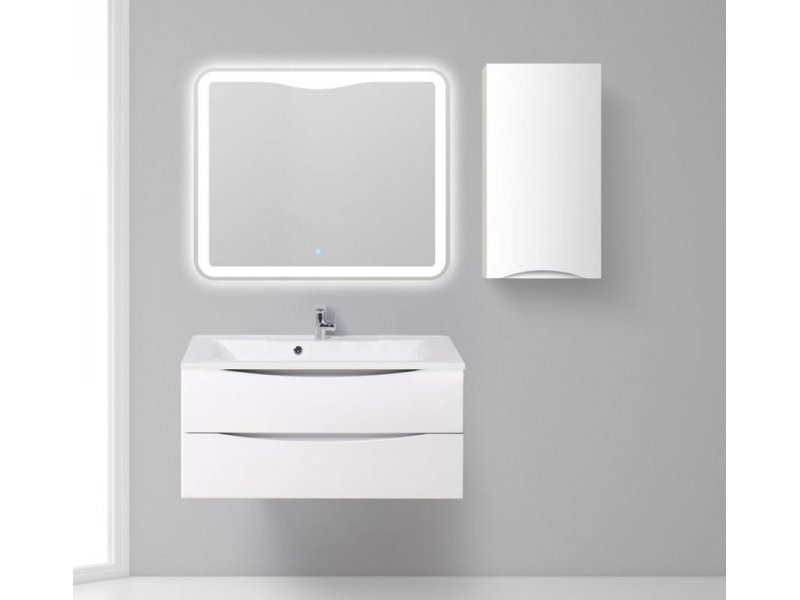 Купить Шкаф подвесной BelBagno FLY-MARINO-750-1A-SC-BO-P-L, 40 х 30 х 75 см, Bianco Opaco/белый матовый, левосторонний