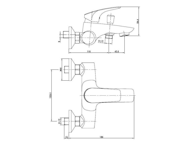 Купить Смеситель Aquanet Techno SD90881 (187208) для ванны и душа