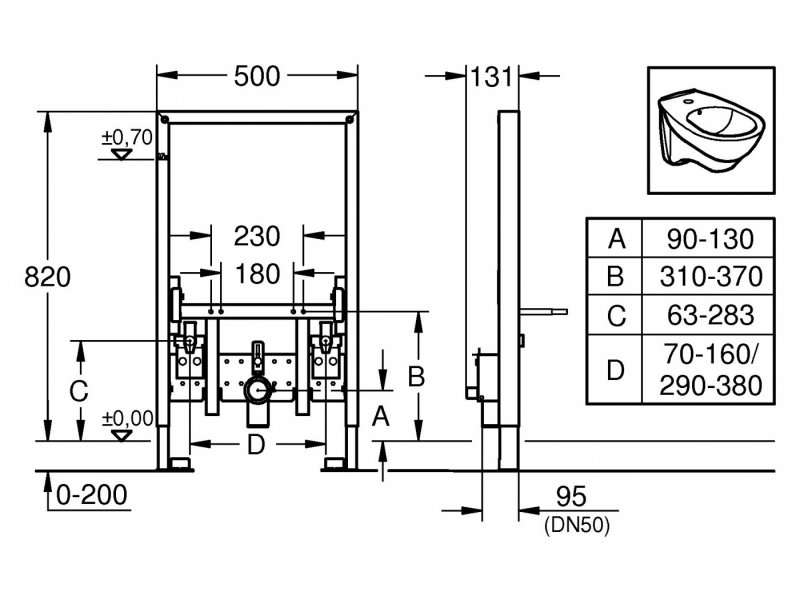 Купить Инсталляция Grohe Rapid SL 38543000 для биде