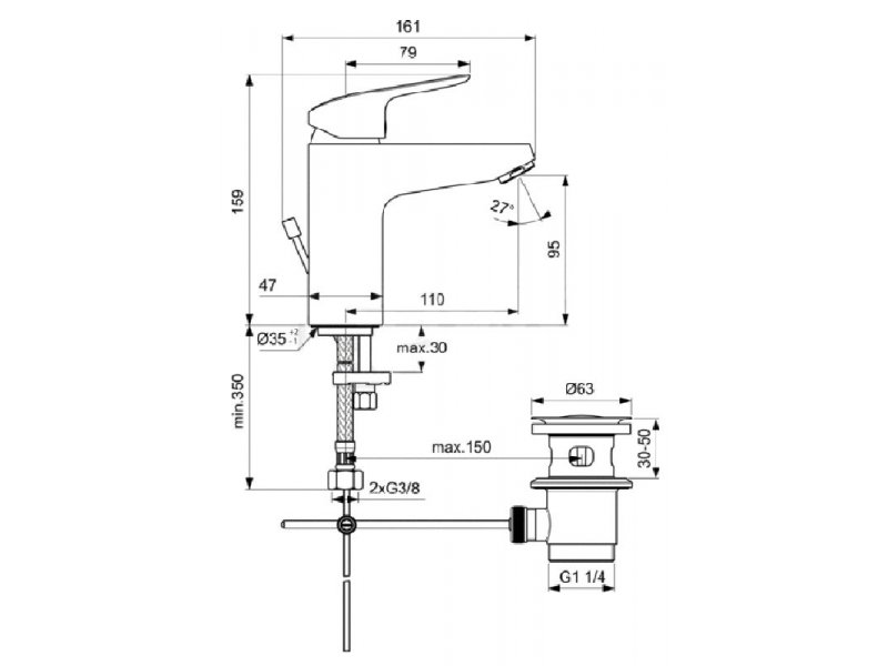 Купить Набор смесителей для ванной Ideal Standard «Ceraplan III 3 в 1» BD005AA, хром