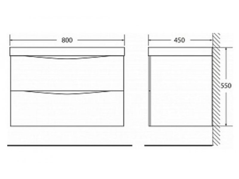 Купить Тумба под раковину BelBagno Marino MARINO-800-2C-SO-RW-P, 80 х 45 х 55 см, Rovere Moro - темно-коричневый