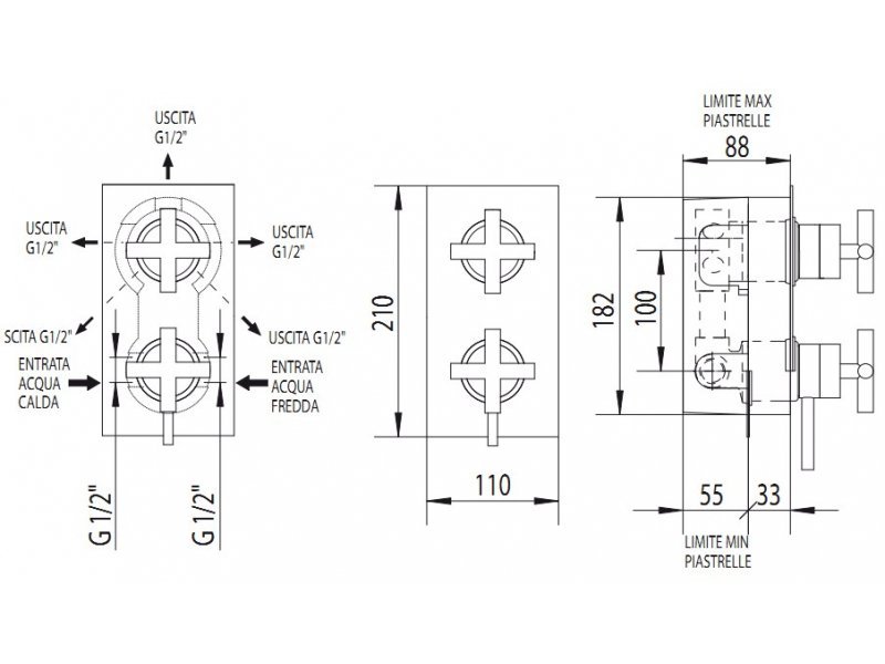 Купить Смеситель Bossini OKI Z75206310.030 для душа термостатический