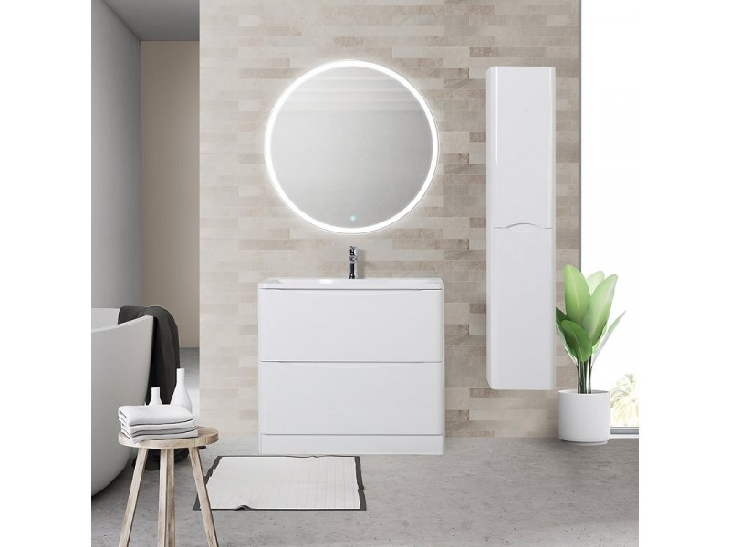 Купить Тумба под раковину BelBagno Acqua-800, 80 см, Bianco Lucido, белый глянцевый, ACQUA-800-2C-PIA-BL