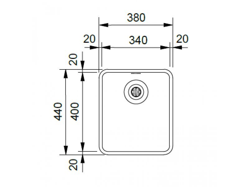 Купить Мойка Franke KUBUS KBX 110-34, 122.0036.607, нижняя установка, нержавеющая сталь, полированная, 38*44 см