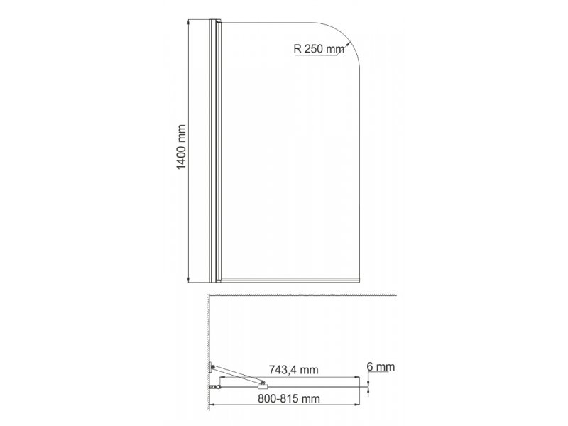 Купить Стеклянная шторка WasserKraft Leine 35P01-80 Fixed для душа, распашная, одностворчатая, с фиксатором