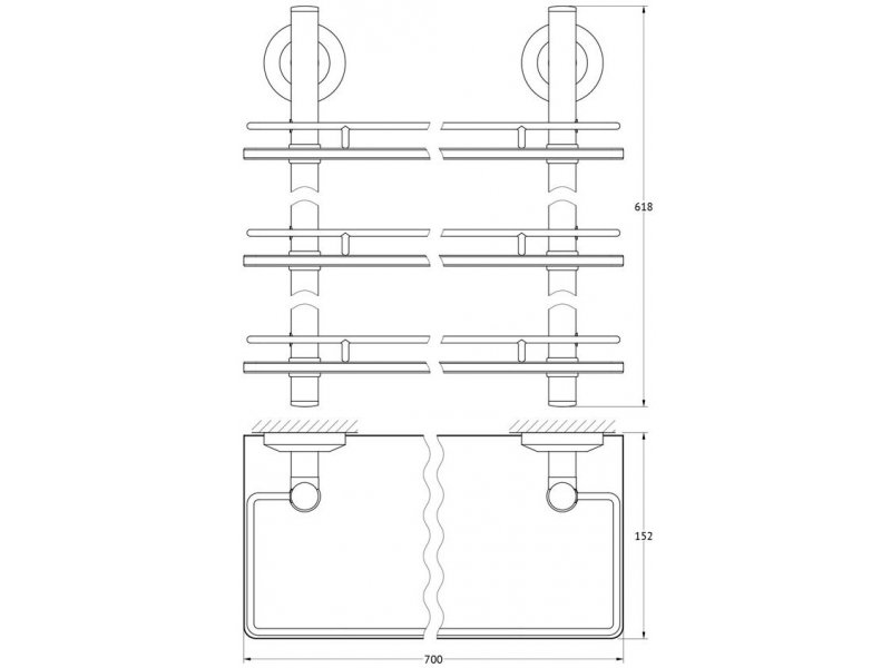 Купить Полка 3-х ярусная FBS Standard STA 071 длина 70 см