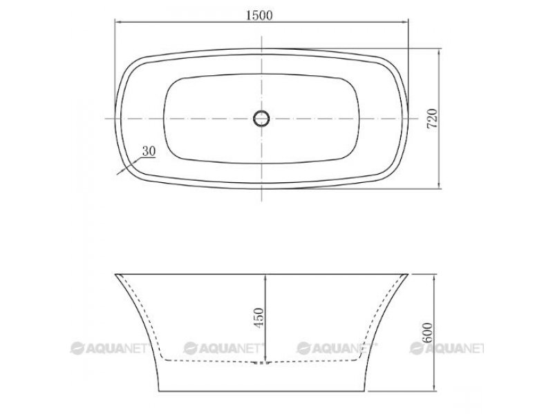 Купить Ванна акриловая Aquanet Pleasure 150 x 72 см 00208595