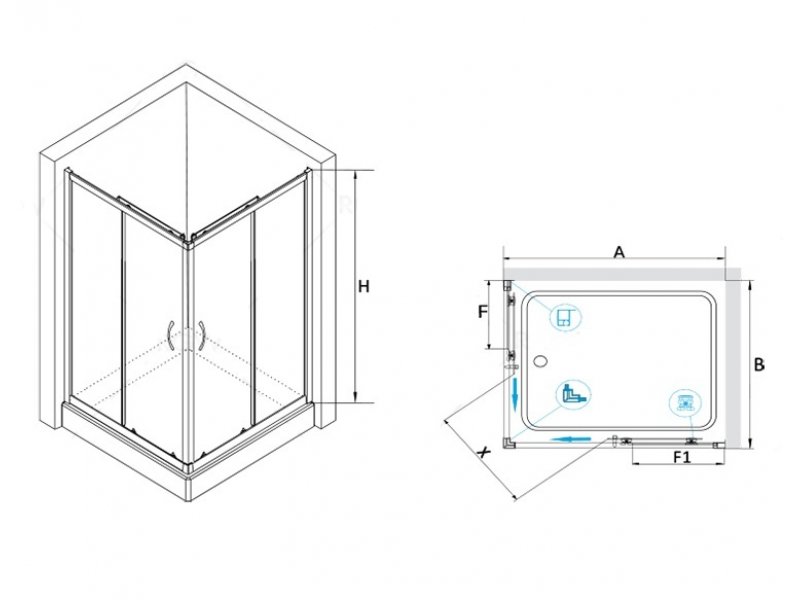 Купить Душевой уголок RGW PA-146, 020814690-11, 90 х 100 x 185 см, дверь раздвижная, стекло прозрачное, хром