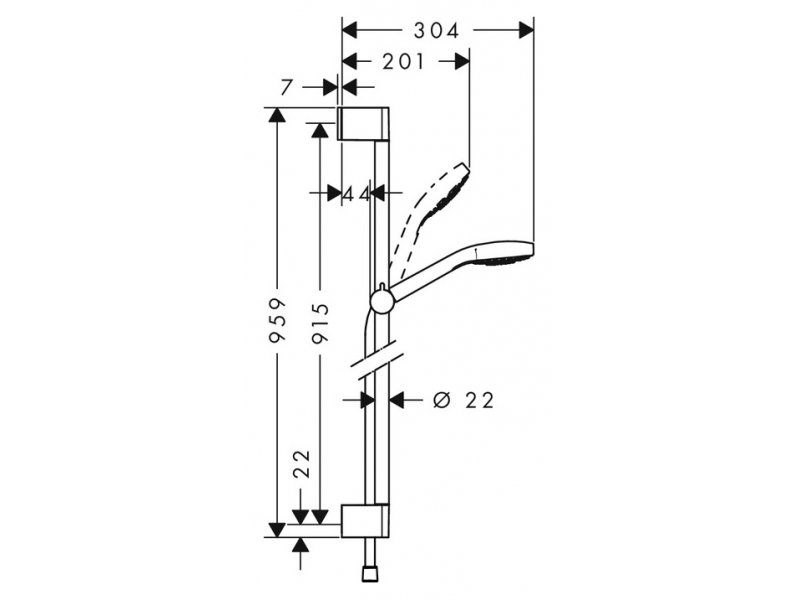 Купить Душевой гарнитур Hansgrohe Select S Multi 90 см 26570400, белый/хром