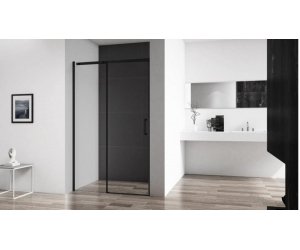 Душевая дверь BelBagno Acqua BF-1-120-C-NERO, 120 х 195 см, профиль черный матовый, стекло прозрачное