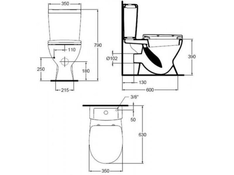 Купить Напольный унитаз Ideal Standard Eurovit+ V337101 крышка микролифт